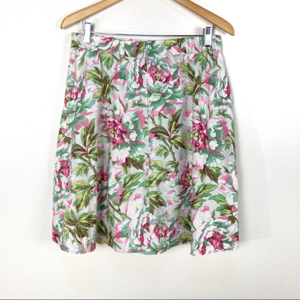 Retrolicious A-Line Skirt Floral Gray Rockabilly Pinup Retro Women’s Large NWOT‎
